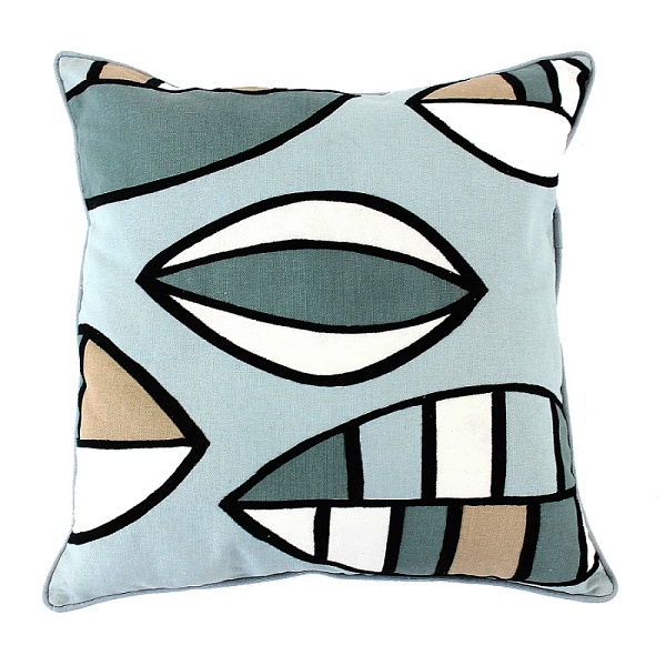 Чехол для подушки с вышивкой и декоративной окантовкой Tkano Гармония тайги 45х45 см