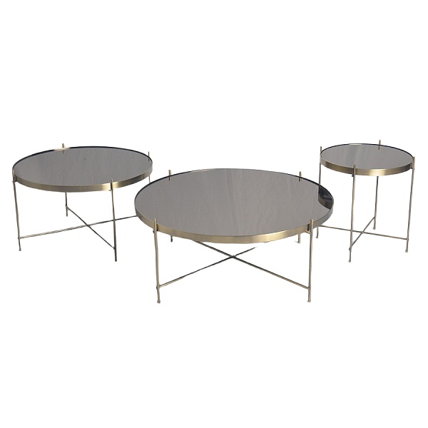 Стол josen, D42,7 см, коричневый/бронза