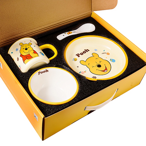 Набор посуды Винни Пух, бежевый/желтый
