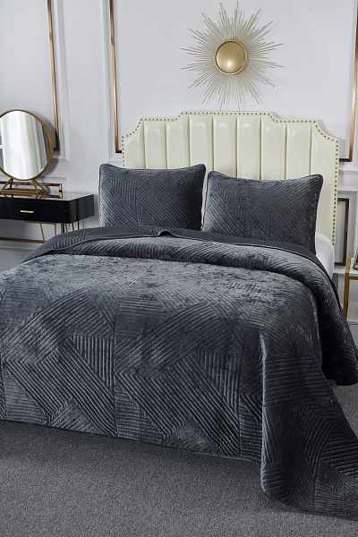 Патрисия (антрацит) Покрывало 160х220