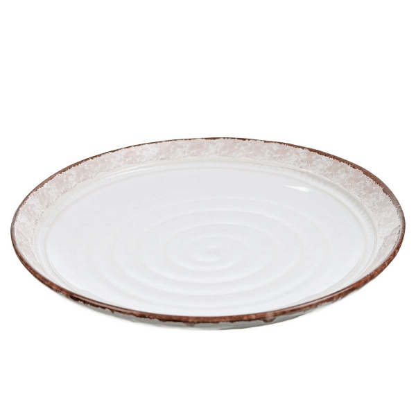 Тарелка 28 см Royal Stoneware Тоскана бело-коричневый