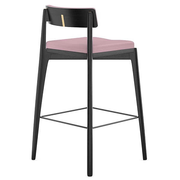 Стул полубарный aska, рогожка, черный/розовый