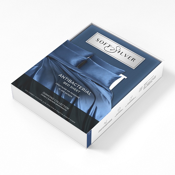 Простыня на резинке 180 х 200 х 25 см Soft Silver, круиз