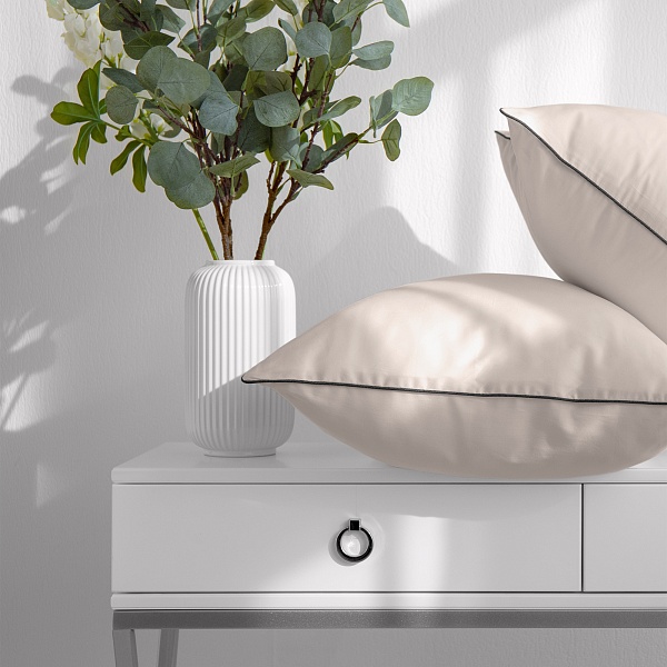 Набор наволочек 70х70 см 2 шт Soft Silver, песчаный берег