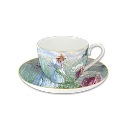 Чашка с блюдцем 0.28л "Васильки", в подарочной упаковке