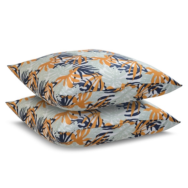 Набор из двух наволочек из сатина с принтом Leaves 70х70 см