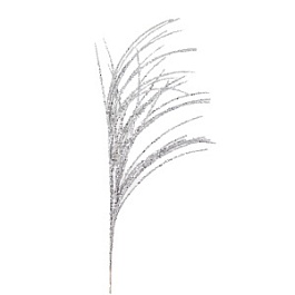 Ветка декоративная с глиттером 71 см Азалия серебряный