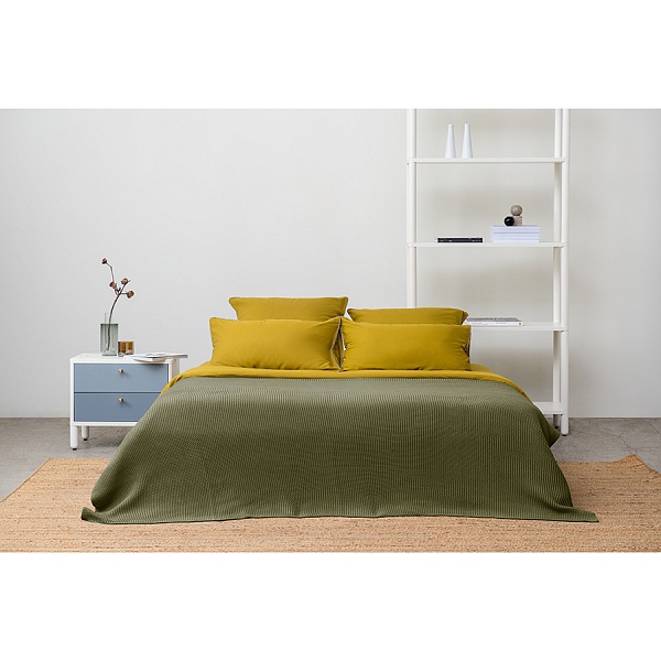 Комплект постельного белья с контрастным кантом 200 х 220 см Tkano Essential оливковый
