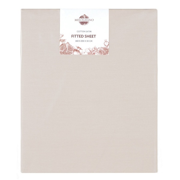 Простыня на резинке 160 х 200 см Melograno Taupe