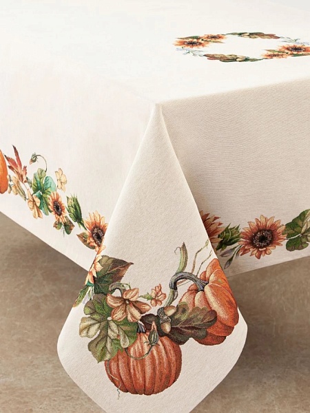 Скатерть 165 х 250 см Le Gobelin Тыквы и подсолнухи