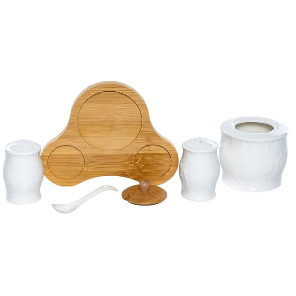 Набор для сервировки с сахарницей 320 мл на бамбуковой подставке Balsford Роза