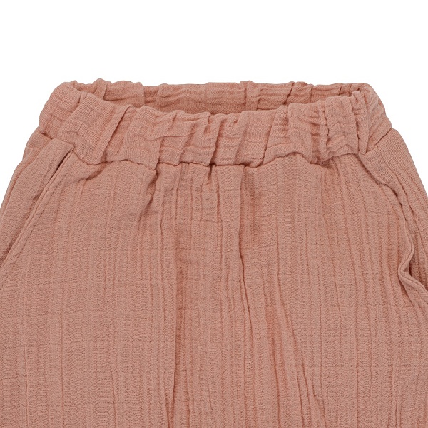 Штаны из хлопкового муслина 12-18 M Tkano Essential пыльная роза