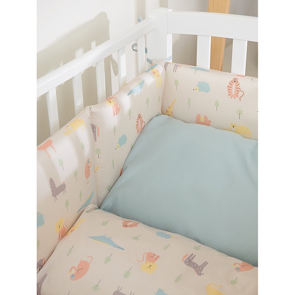 Комплект постельного белья из сатина с принтом Animalia World 150 х 200 см Tkano Tiny World