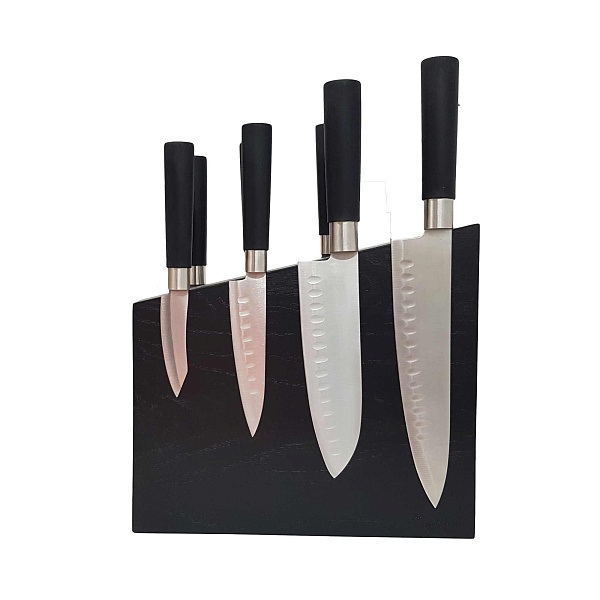 Подставка для ножей магнитная на 8 ножей дуб черный Woodinhome