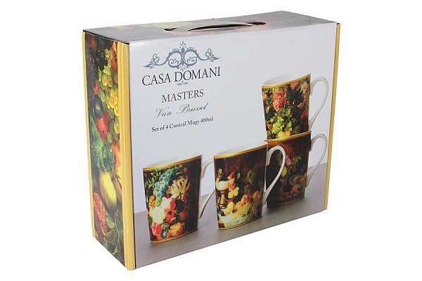 Набор кружек 400 мл Casa Domani Ван Бруссел 4 шт