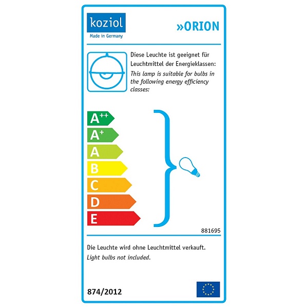 Подвесная лампа 30 см Koziol Orion зелёный