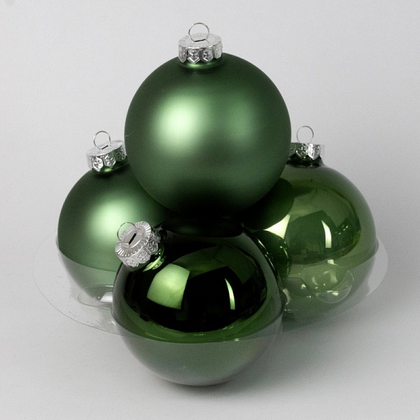 Набор шаров в тубе 10 см Азалия зеленый в ассортименте 6 шт