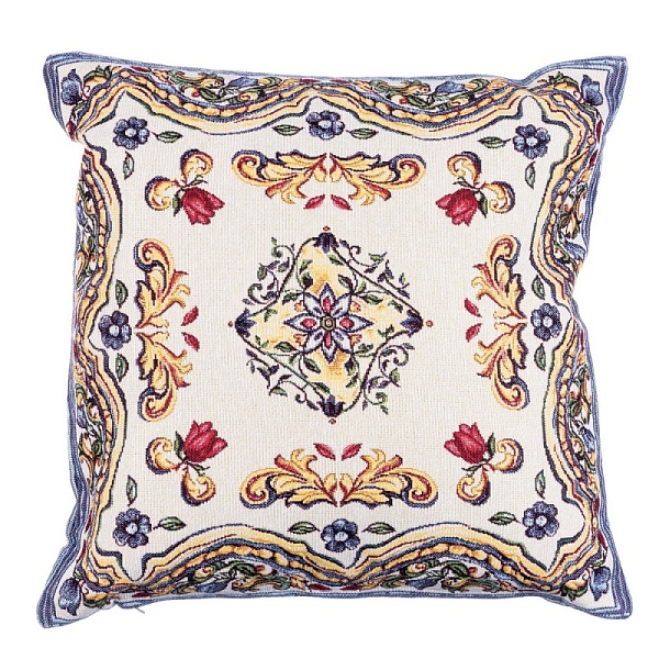 Подушка 45х45 см Майолика цветы