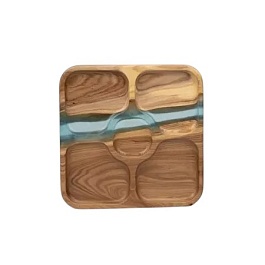 Менажница "Квадро" 35 см, бирюза