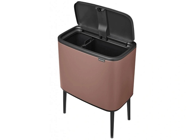 Мусорный бак 11 + 23 л Brabantia Touch Bin Bo минерально-коричневый
