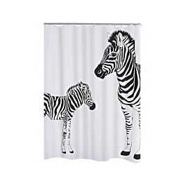 Штора для ванных комнат белый/черный 180 х 200 см Ridder Zebra