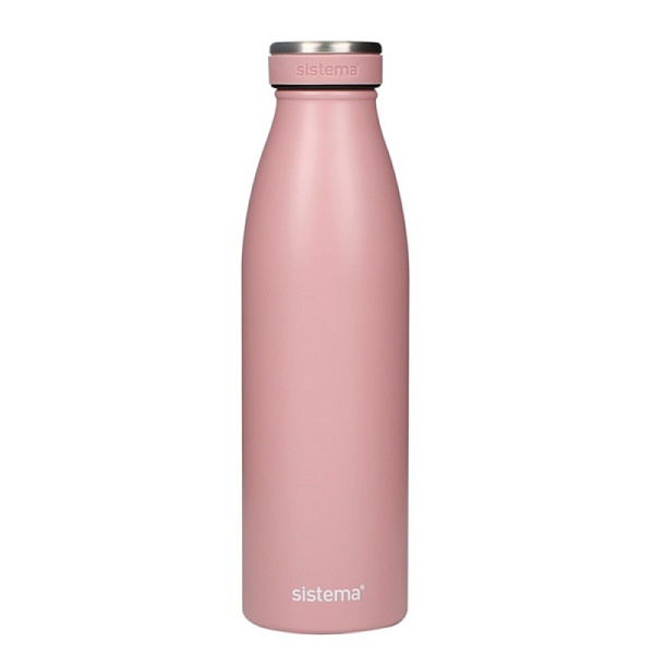 Стальная бутылка 500 мл Sistema розовый