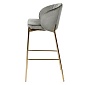 Стул барный coral, велюр, серо-бежевый