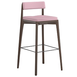 Стул барный aska, рогожка, венге/розовый