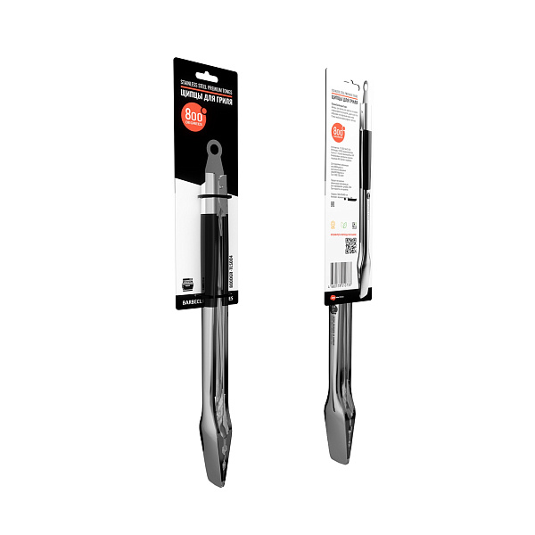 Щипцы для гриля с фиксатором Silver Line 800 Degrees Stainless Steel Tongs.
