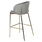 Стул барный coral, велюр, серо-бежевый