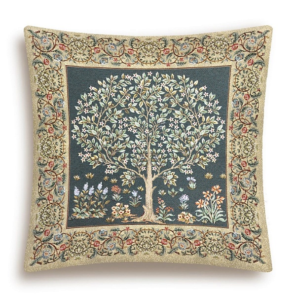 Подушка 45 х 45 см Le Gobelin Древо бирюза двусторонняя 