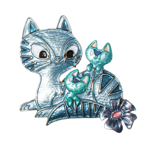 Брошь Shadore Семейка, синий