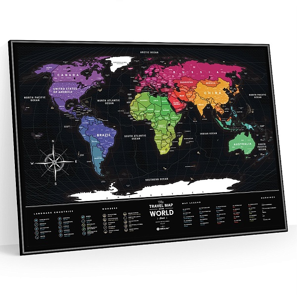 Карта Travel Map Black World