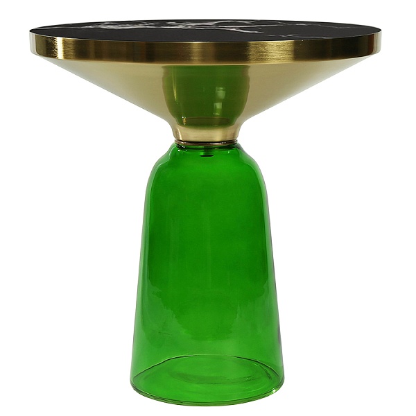 Столик кофейный odd, D50 см, мрамор/зеленый