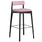 Стул барный aska, рогожка, черный/розовый