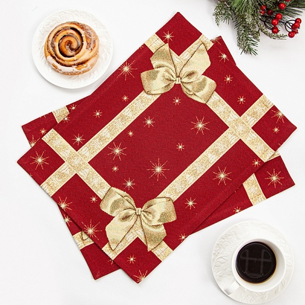 Салфетка 35 х 45 см Le Gobelin Золотой бантик красная/золотая