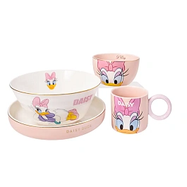 Набор посуды  Дейзи Дак, розовый/белый