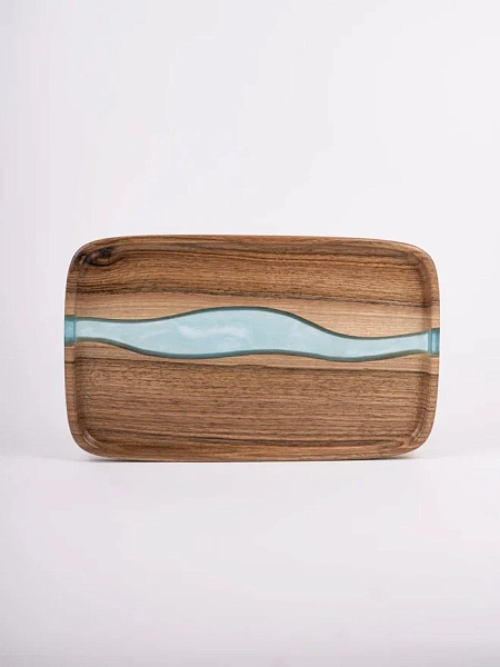 Поднос "Аура" 30х18 см, бирюза