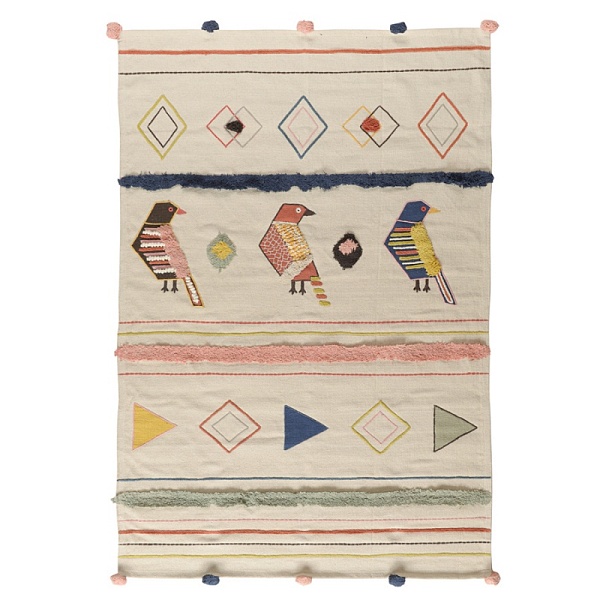 Ковер из хлопка в этническом стиле Птицы Tkano Ethnic 160 х 230 см