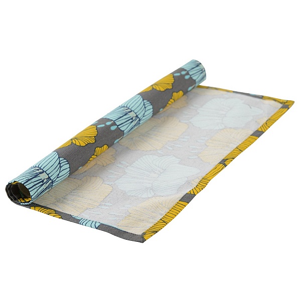 Салфетка сервировочная 45 x 45 см Tkano Prairie Цветы из хлопка серый