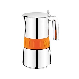 Кофеварка гейзерная ELEGANCE на 6 чашек оранжевая