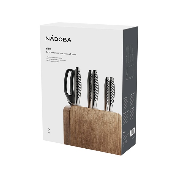 Набор кухонных ножей с блоком Nadoba Vera 7 предметов
