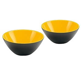 Набор мисок 12 см Guzzini My Fusion 2 шт чёрно-желтый