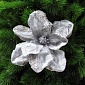 Цветок на клипсе 23 см House of Seasons Магнолия тёмное серебро