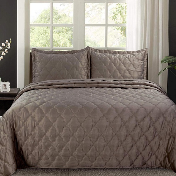 Комплект из покрывала и двух наволочек 240 х 260 см Sofi de Marko Одри шоколадный