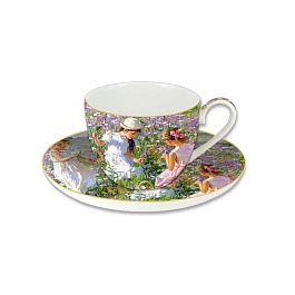 Чашка с блюдцем 0.28л "Девочки на лугу", в подарочной упаковке