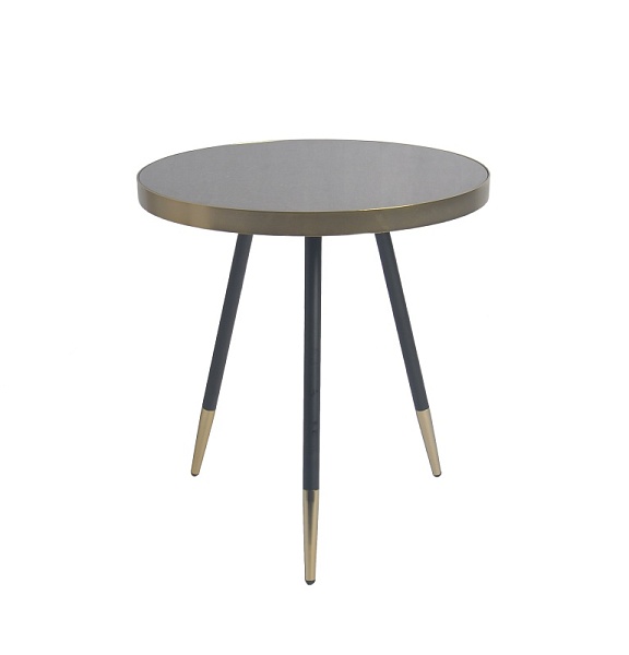 Стол hedda, D55 см, черный/матовое золото