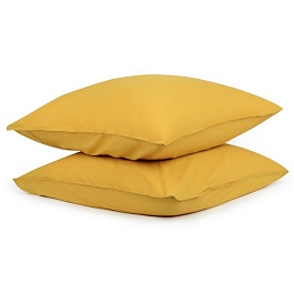 Набор из двух наволочек из органического стираного хлопка Tkano Essential 70 x 70 см горчичный