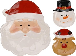 Тарелка с рождественским  декором в ассортименте