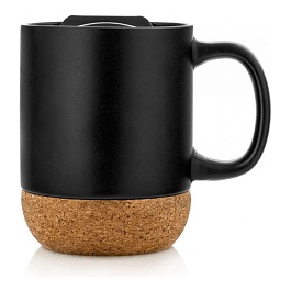 Кружка с крышкой 400 мл DOMINO черный